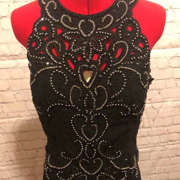 Fiesta Black Beaded Prom Dress - Picture 1 of 8